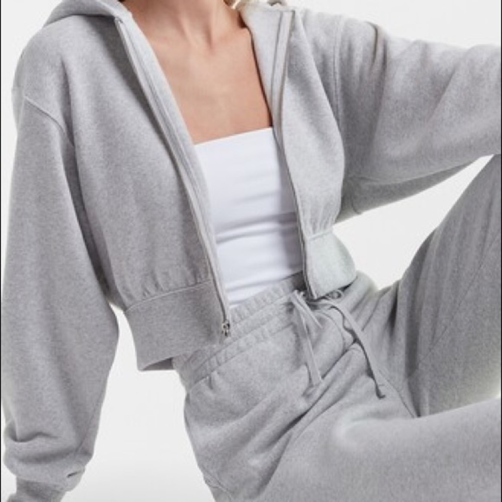 Express Cropped Zip Up Hoodie L